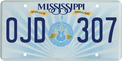 MS license plate OJD307