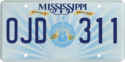MS license plate OJD311