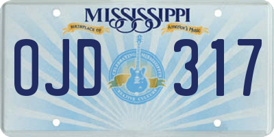 MS license plate OJD317