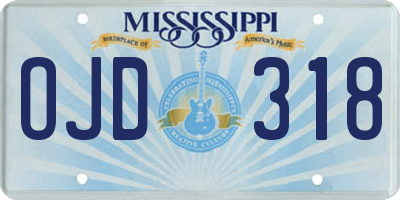 MS license plate OJD318