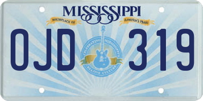 MS license plate OJD319