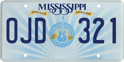 MS license plate OJD321