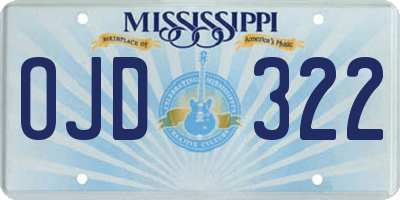 MS license plate OJD322