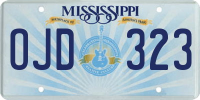 MS license plate OJD323