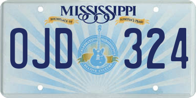 MS license plate OJD324