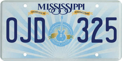 MS license plate OJD325