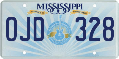 MS license plate OJD328