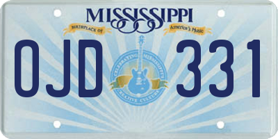 MS license plate OJD331