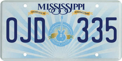 MS license plate OJD335