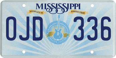 MS license plate OJD336