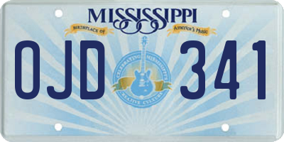 MS license plate OJD341