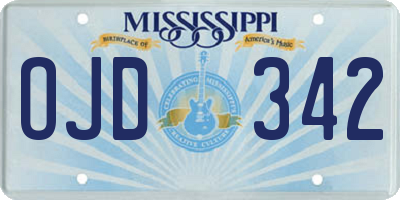 MS license plate OJD342