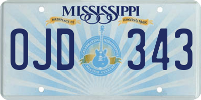 MS license plate OJD343