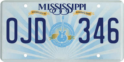 MS license plate OJD346