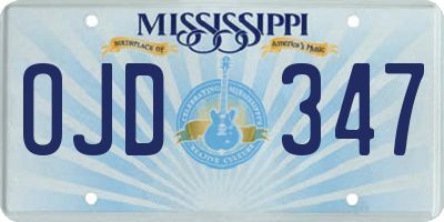MS license plate OJD347