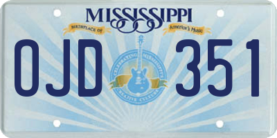 MS license plate OJD351