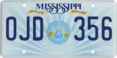 MS license plate OJD356