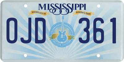 MS license plate OJD361