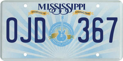 MS license plate OJD367
