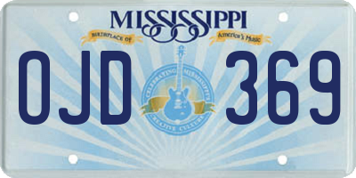 MS license plate OJD369
