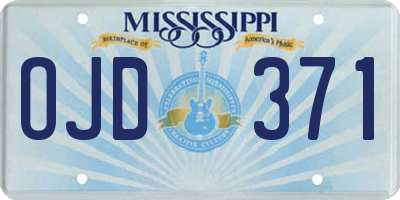 MS license plate OJD371