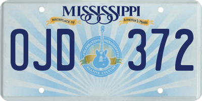 MS license plate OJD372