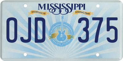 MS license plate OJD375