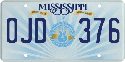 MS license plate OJD376