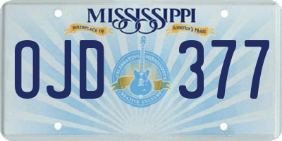 MS license plate OJD377