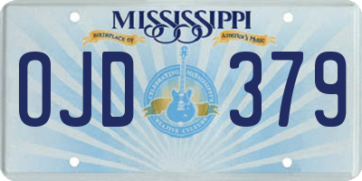 MS license plate OJD379