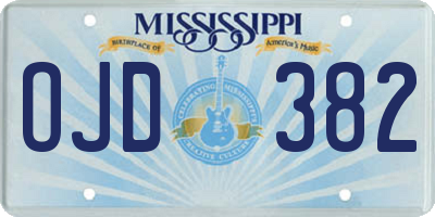 MS license plate OJD382