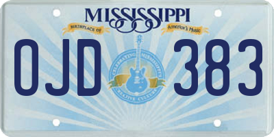 MS license plate OJD383