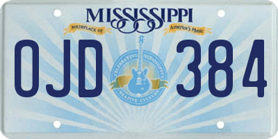 MS license plate OJD384