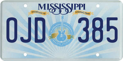 MS license plate OJD385