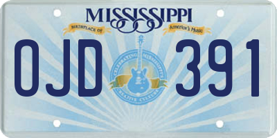 MS license plate OJD391