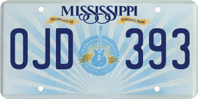 MS license plate OJD393