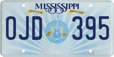MS license plate OJD395