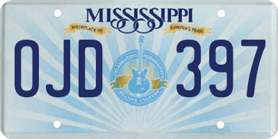 MS license plate OJD397