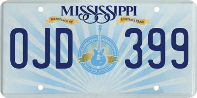 MS license plate OJD399