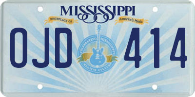 MS license plate OJD414