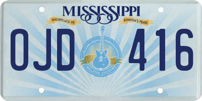 MS license plate OJD416