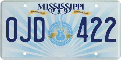 MS license plate OJD422