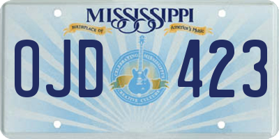MS license plate OJD423