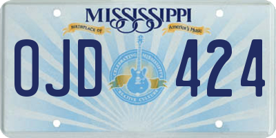 MS license plate OJD424