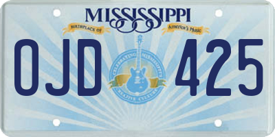 MS license plate OJD425