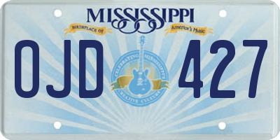 MS license plate OJD427