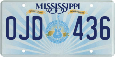 MS license plate OJD436