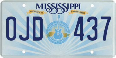 MS license plate OJD437