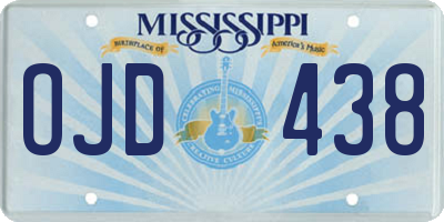 MS license plate OJD438