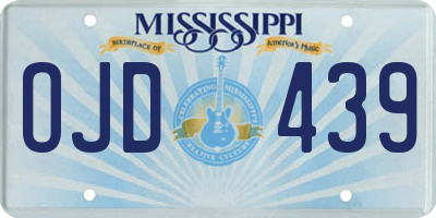 MS license plate OJD439